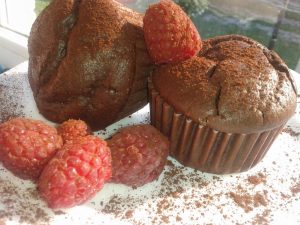 Málnás-feketecsokoládés muffin